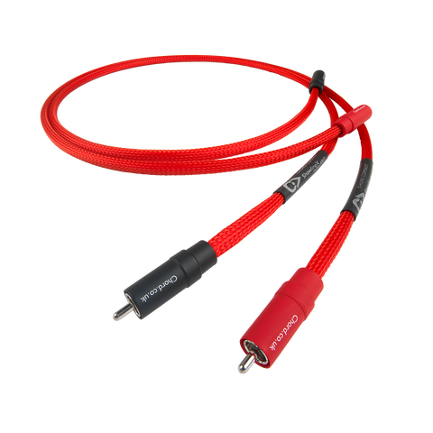 Chord Company ShawlineX ARAY Analogue RCA, cablu interconect roșu împletit cu mufe RCA, vedere de ansamblu