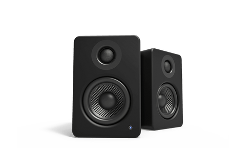 Черни активни тонколони Kanto Audio YU2, чифтът под ъгъл
