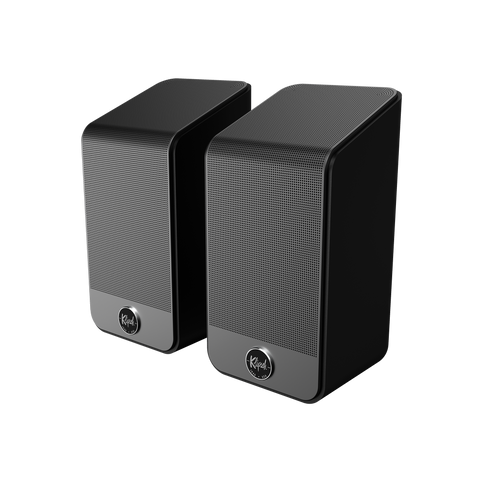 Perechea de boxe surround Klipsch Flexus SURR 200 in finisaj negru, vazuta din trei sferturi