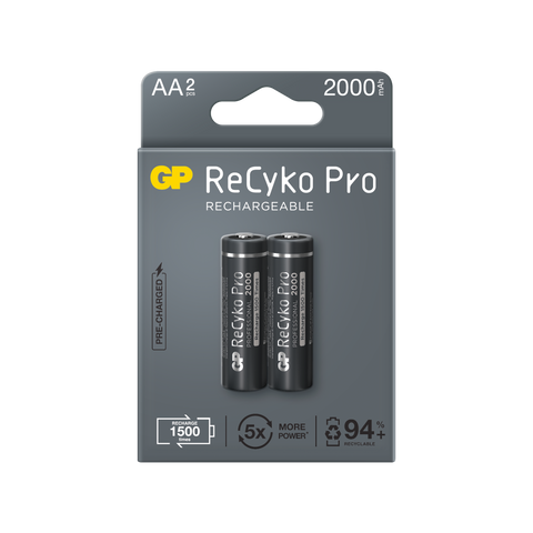 Baterii reincarcabile GP ReCyko Pro AA 2000mAh (R6), ambalaj reciclabil 2pcs