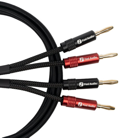 Fosi Audio 14AWG, tip banana plug, cu panoul frontal, comenzile și carcasa vizibile