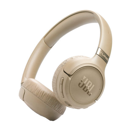 Слушалки JBL Tune 680NC, бежови, изглед под ъгъл