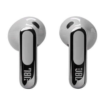 Слушалки JBL Live Flex 3, цвят сребрист, слушалките, изглед отпред