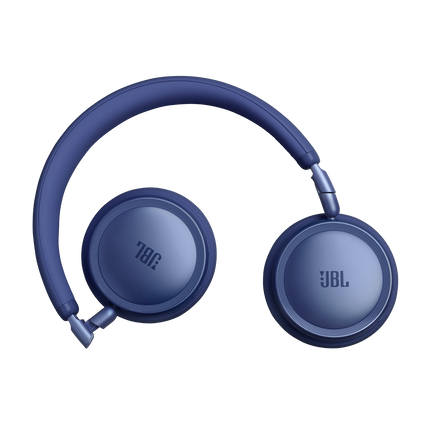 Слушалки JBL Live 680NC, цвят син, със сгънати плоско чашки