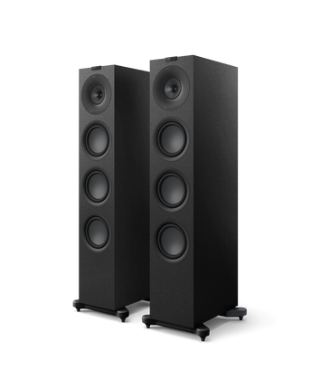 KEF Q11 Meta, finisaj Satin Black, vedere din față și lateral