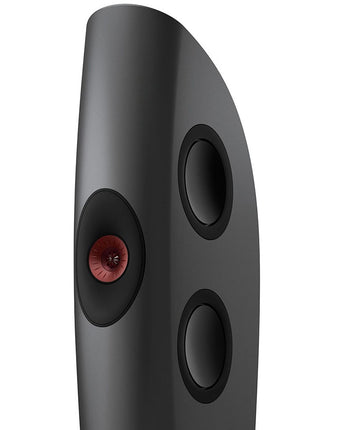 KEF Blade One Meta, finisaj Charcoal Grey / Red, detaliu driver Uni-Q