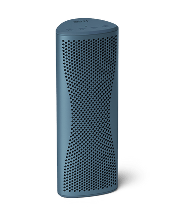 KEF Muo, finisaj Blue Aura, vedere din față și lateral