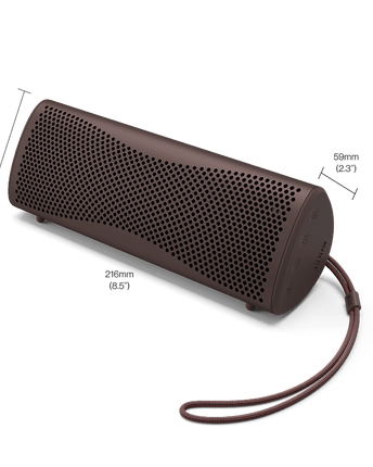 KEF Muo, finisaj Cocoa Brown, schiță de dimensiuni