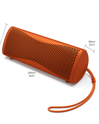 KEF Muo, finisaj Orange Moon, schiță de dimensiuni