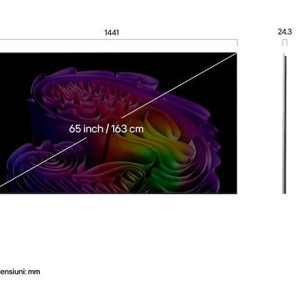 Dimensiunile LG OLED evo AI G6 65 inch