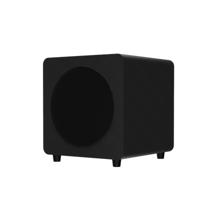 Subwooferul Kanto Audio SUB8 negru mat, decupat pe fundal transparent