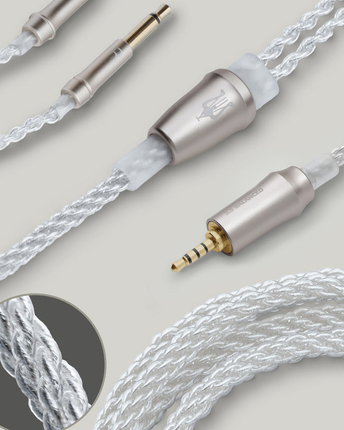 Cablu Meze Audio MONO 3.5 mm SILVER-PLATED (upgrade pentru 109 PRO, LIRIC & 99 Classics) MONO 3.5mm to 2.5mm balanced - 1.2 m