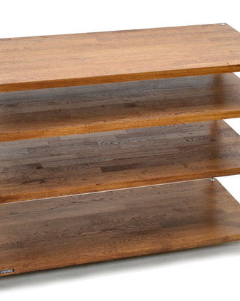 TV Stand Atacama Apollo Storm 10, Dark Oak, 100cm latime, 4 rafturi variante culori - White Legs / Black Legs