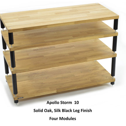 TV Stand Atacama Apollo Storm 10, Natural Oak, 100cm latime, 4 rafturi variante culori - White Legs / Black Legs