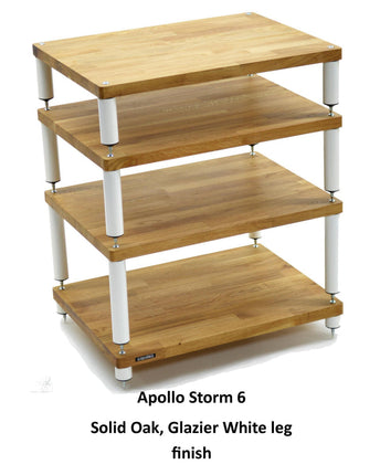 Rack Hi-Fi Atacama Apollo Storm 6, Natural Oak, 60cm latime, 4 rafturi variante culori - White Legs / Black Legs