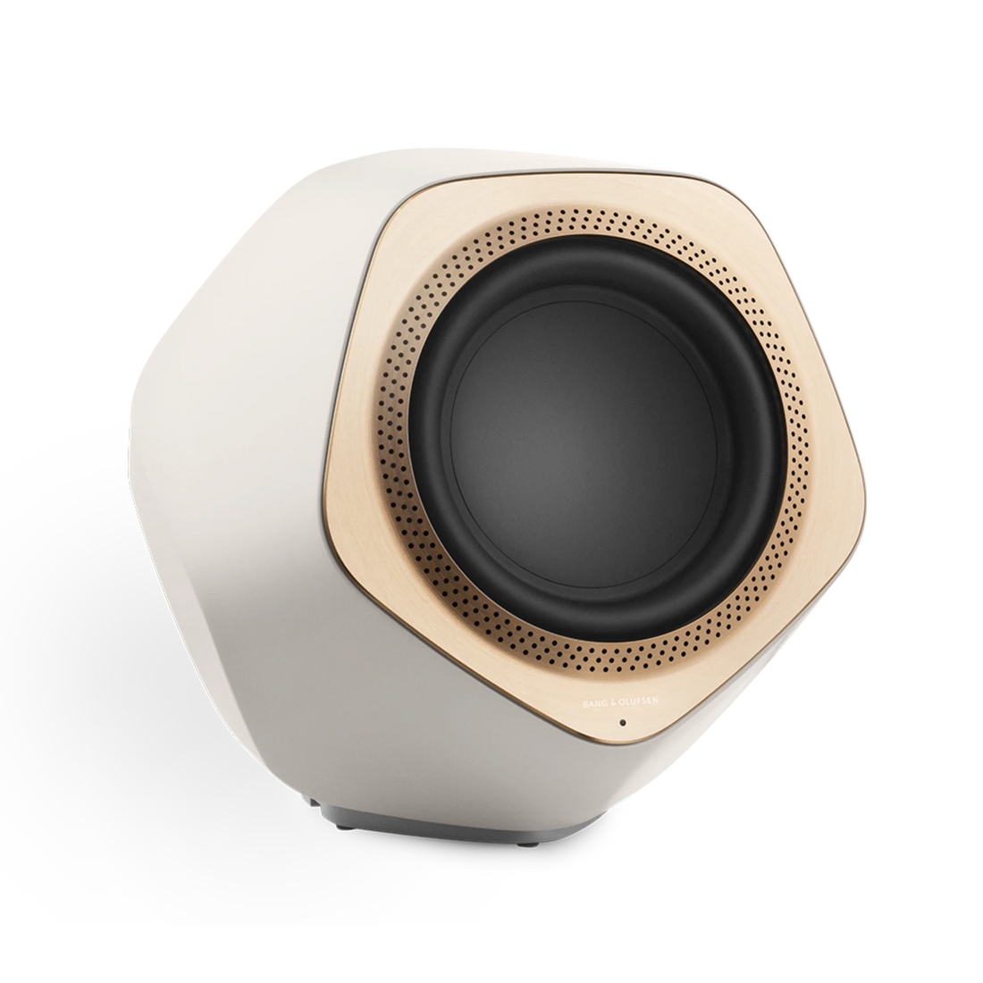 Beolab 19 în finisaj Grey Natural Aluminium, pe fundal neutru.