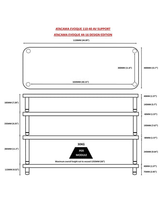 Atacama TV Stand Evoque Eco 110-40 Natural Bamboo, 4 rafturi