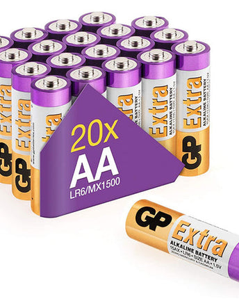 Baterii GP Extra Alkaline AA (LR6), 1.5V, pachet 20pcs