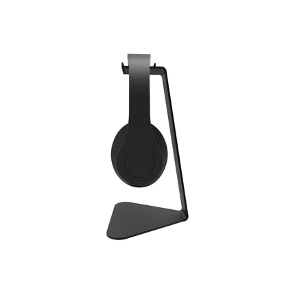 Стойка за слушалки Kanto Audio H1, черна, в профил, със слушалки