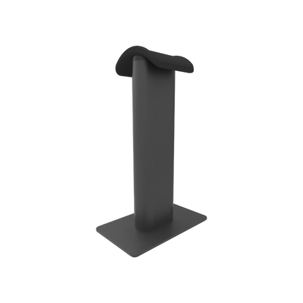 Kanto Audio H2 headphone stand in black, cut out on a transparent background