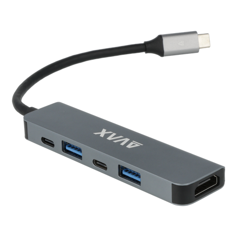 AVAX HB611 CONNECT+ 5in1 HUB Type C-HDMI(4k60Hz), Type C, 2xUSB 3.0, PD 100W HUB