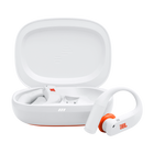 True wireless sport earbuds JBL Endurance Peak 4, White, earbuds with the open charging case