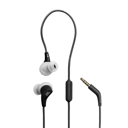 Спортни слушалки с кабел за поставяне в ушите JBL Endurance Run 3, черно и сиво, общ изглед