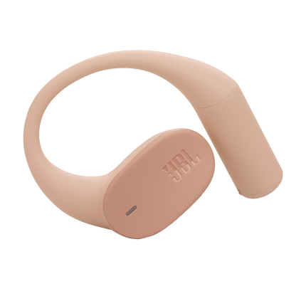 True Wireless слушалки с отворен дизайн JBL Sense Lite, бежов цвят, детайл на една слушалка
