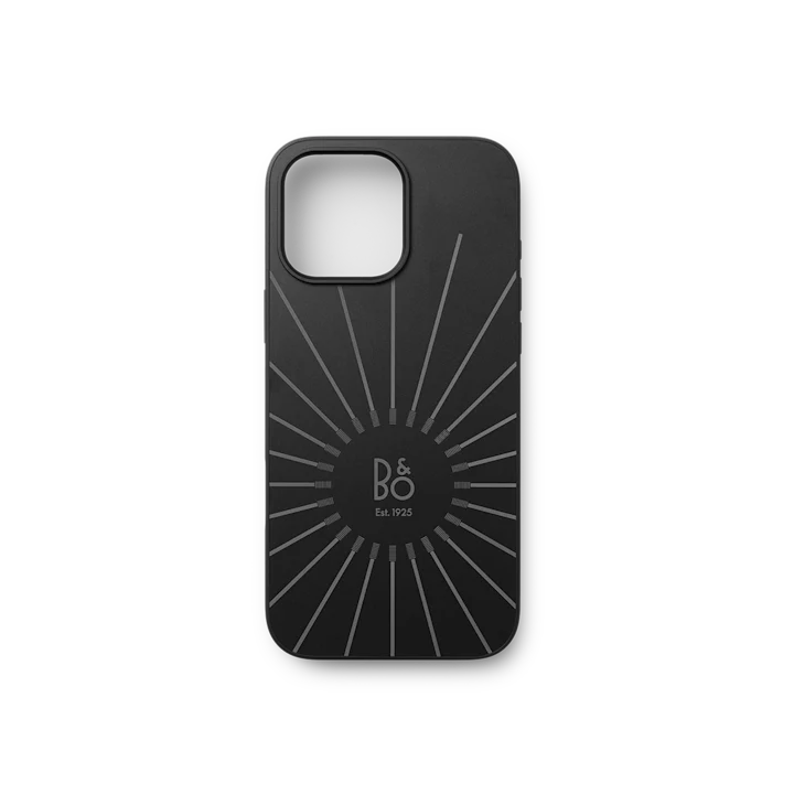 Aluminium Case iPhone 16 Pro Max în finisaj Black Anthracite, pe fundal neutru.