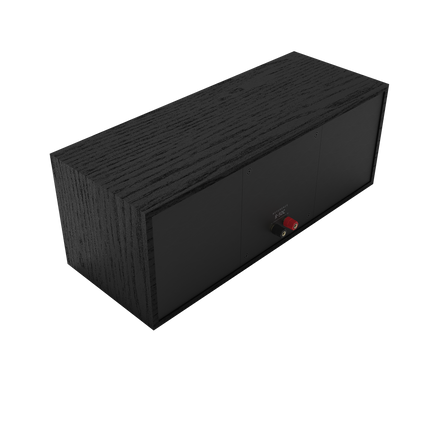 Boxa Klipsch R-50C din trei sferturi spate, cu bornele de conectare vizibile
