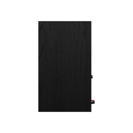Boxa Klipsch R-50PM vazuta din lateral, cu finisajul negru cu desen de lemn