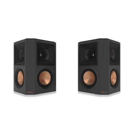 Klipsch RP-502S II Ebony, pereche vazuta din fata, fara grile