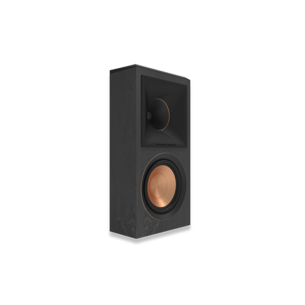 Klipsch RP-502S II Ebony vazuta din lateral, cu profilul trapezoidal