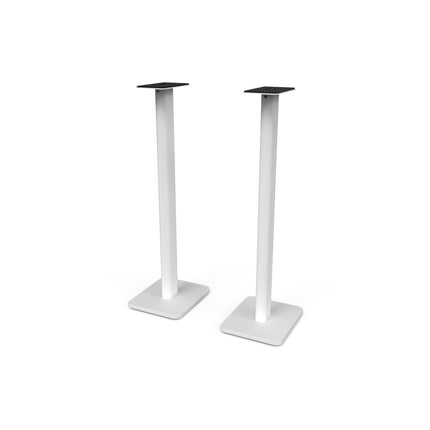 Pair of Kanto Audio SP32PL floor stands in Matte White, angled view