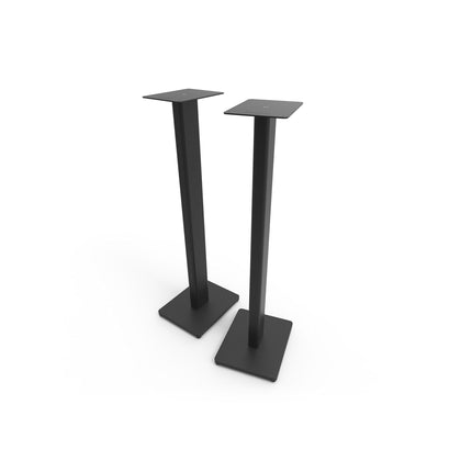 Pair of Kanto Audio ST34 floor stands in Matte Black, angled view