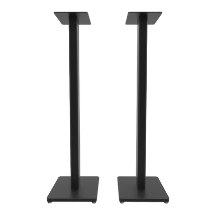 Pair of Kanto Audio ST34 floor stands in Matte Black, front view