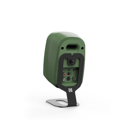 Stativ Kanto Audio SU2 negru prins în spatele boxei, cu intrările libere