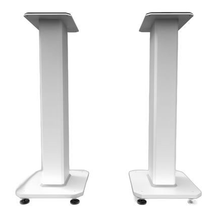Pair of Kanto Audio SX26 floor stands in Matte White, front view