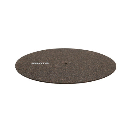 Kanto Audio TT-CRM cork and rubber record mat, angled view on a white background