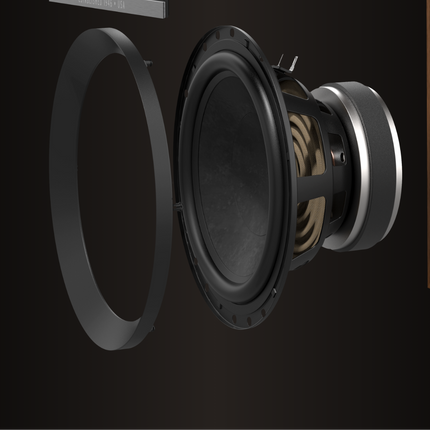 Vedere explodata a wooferului de 8 inch de la Klipsch The Nines