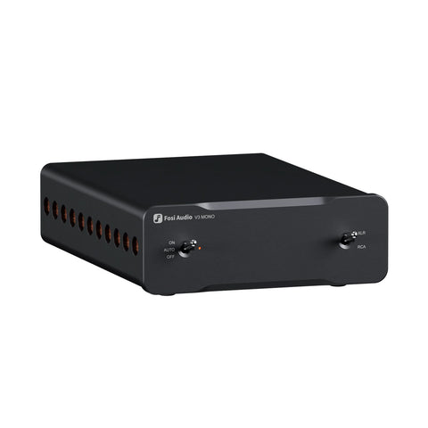 Fosi Audio Mono V3, cu panoul frontal, comenzile și carcasa vizibile