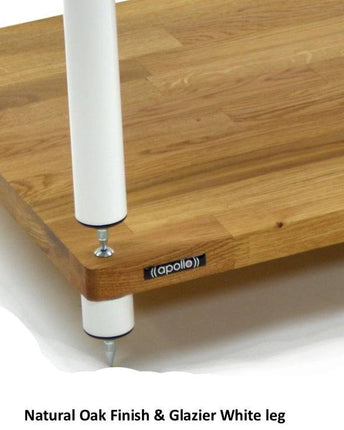 Hi-Fi Rack Atacama Apollo Storm 6 Two Shelf Vinyl Storage Module, Natural Oak, 60cm ширина, цветови опции - бели крака / черни крака