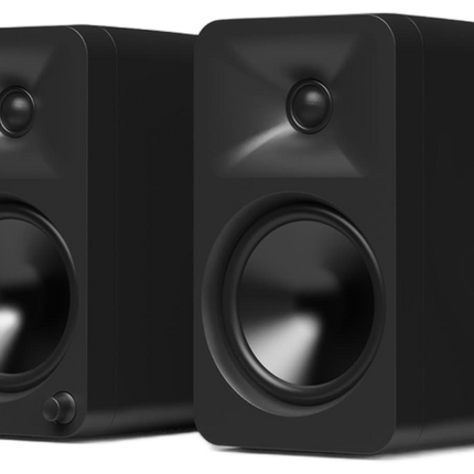 Boxe active Kanto Audio ORA4 negre, perechea văzută din unghi