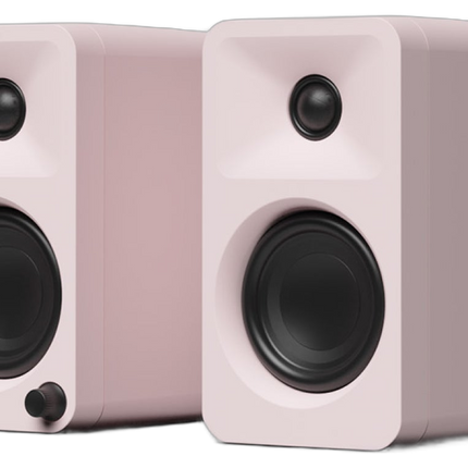 Boxe active Kanto Audio ORA roz, perechea văzută din unghi