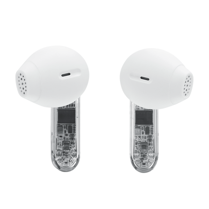 Слушалки JBL Tune Flex 2 (Ghost White): двете слушалки откъм ухото