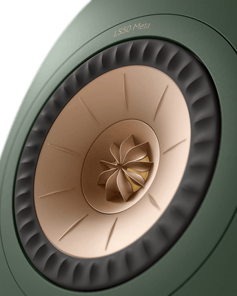 KEF LS50 Meta, finisaj Moss Green, detaliu driver Uni-Q