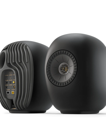 KEF LS Luxe Eclipse Black — pereche, față și spate