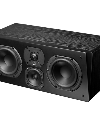 SVS Prime Center, finisaj Premium Black Ash, boxă de centru pe 3 căi văzută din trei sferturi