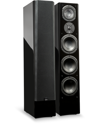 SVS Prime Pinnacle, finisaj Piano Gloss Black, perechea de boxe de podea, una cu grila montată