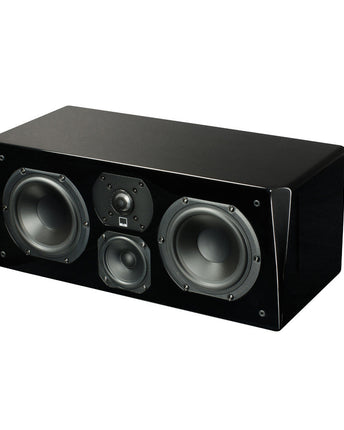 SVS Prime Center, finisaj Piano Gloss Black, boxă de centru pe 3 căi văzută din trei sferturi